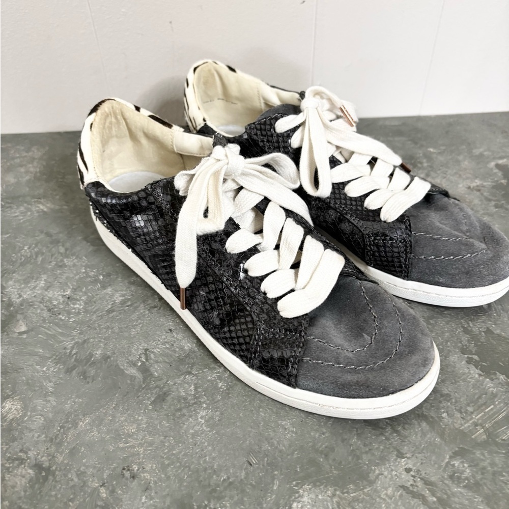 Dolce Vita Zina Zebra Snakeskin Glitter Sequin Shoe Sneaker size 6.5 suede